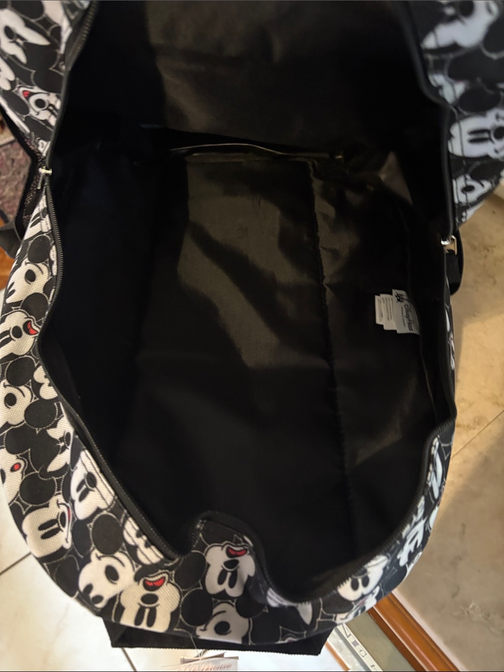 Walt Disney World Mickey Mouse lg Backpack - Black & White - Picture 8 of 8